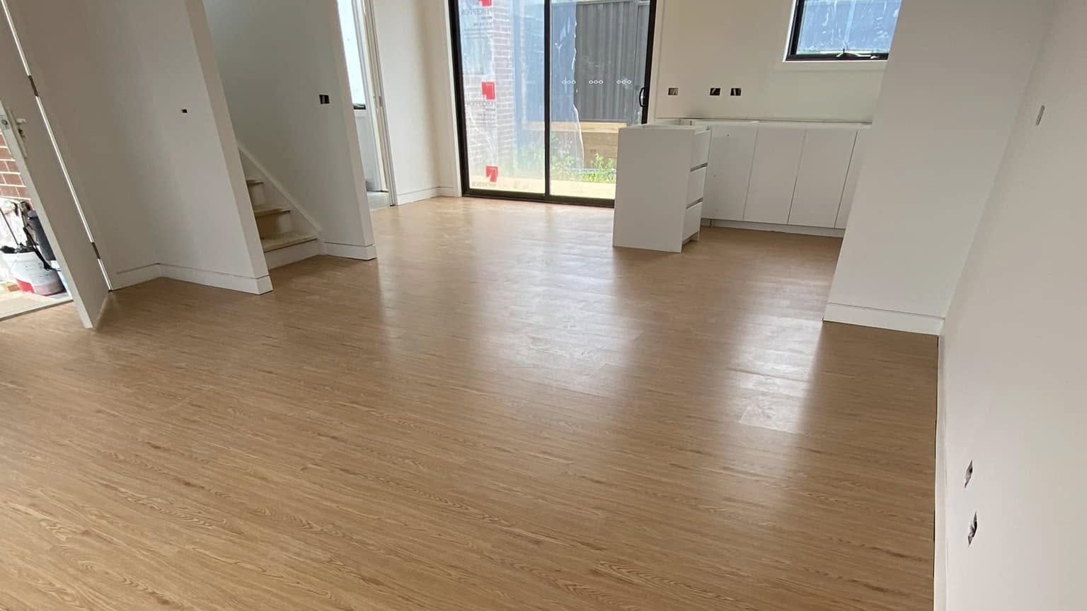 Real Ghane Flooring project: bright open-plan living area with light oak flooring